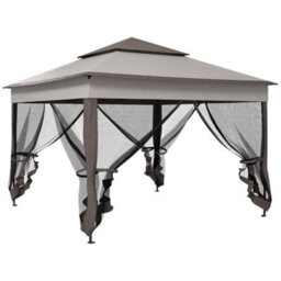 Outsunny Garden Folding Tent Heavy Duty Pop Up Gazebo For Party Light Grey - thumbnail 2