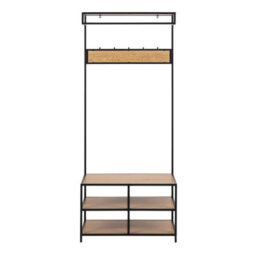 Furniture To Go Seaford Clothes Rack With 3 Shelves In Black And Oak - thumbnail 2