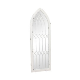Melody Maison Arched White Distressed Chapel Fretwork Garden Mirror - 47Cm X 142Cm - thumbnail 8