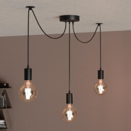Ledsone 3 Heads E27 Edison Industrial Chandelier Adjustable Ceiling Spider Light Pendant Lamp Fixture Black With Bulb - thumbnail 4