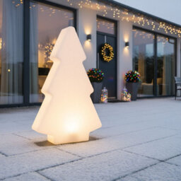 Beliani Cordless Rgb Christmas Tree Floor Lamp White Ip54 - Rechargeable Outdoor Decorative Light, 830mm - thumbnail 1