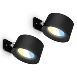 Briloner 2 X Led Wall Light Rechargeable Reading Lamp Magnet Adjustable Spotlight Black - thumbnail 1