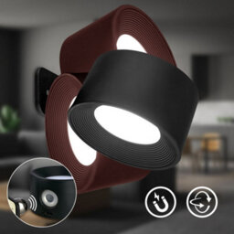 Briloner 2 X Led Wall Light Rechargeable Reading Lamp Magnet Adjustable Spotlight Black - thumbnail 7