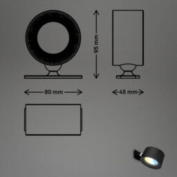 Briloner 2 X Led Wall Light Rechargeable Reading Lamp Magnet Adjustable Spotlight Black - thumbnail 8