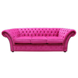Chesterfield 3 Seater Azzuro Fuchsia Pink Fabric Sofa Bespoke In Balmoral Style - thumbnail 1