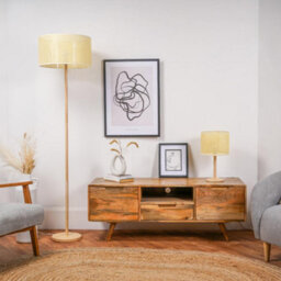 Valuelights Heather Light Wood Floor Lamp And E27 Gls Led 6W Warm White 3000K Bulb - thumbnail 4