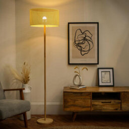 Valuelights Heather Light Wood Floor Lamp And E27 Gls Led 6W Warm White 3000K Bulb - thumbnail 5