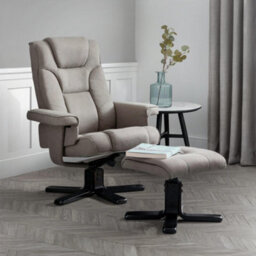 Oakham Malmo Massage Recliner & Stool In Black - thumbnail 2