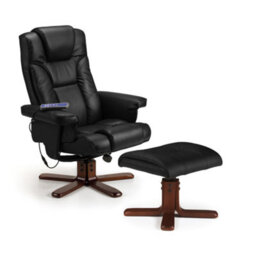 Oakham Malmo Massage Recliner & Stool In Black