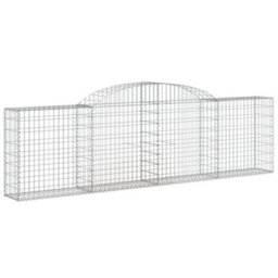 Berkfield Durable Arched Gabion Baskets 7 Pcs 300X30X80/100 Cm Galvanised Iron - thumbnail 3