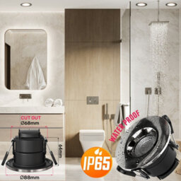 Paul Russells Led Fire Rated Downlights, Brush Nickel Bezel, 6W 550 Lumens, Ip65, Cct3 3000K 4000K 6500K, Pack Of 6 - thumbnail 4