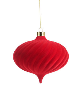 Werchristmas Red Extra Large Velvet Bauble Spiral 15 Cm - image 1