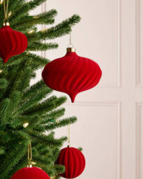 Werchristmas Red Extra Large Velvet Bauble Spiral 15 Cm - thumbnail 4