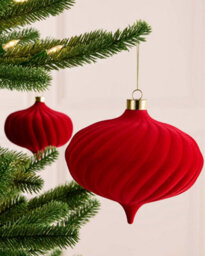 Werchristmas Red Extra Large Velvet Bauble Spiral 15 Cm - thumbnail 3