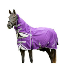 Hy Defencex Shield Achable Neck Horse Turnout Rug Purple (5) - thumbnail 2