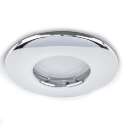 Valuelights Downlight Fire Rated Ip65 Chrome Ceiling Light Fitting 6 Pack With Warm White Bulbs - thumbnail 1
