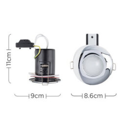 Valuelights Downlight Fire Rated Ip65 Chrome Ceiling Light Fitting 6 Pack With Warm White Bulbs - thumbnail 6