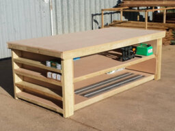 Arbor Garden Solutions Workbench Mdf Top With Extra Shelving, Very Wide 4Th Depth Table (H-90Cm, D-120Cm, L-180Cm) With Double Shelf - thumbnail 4