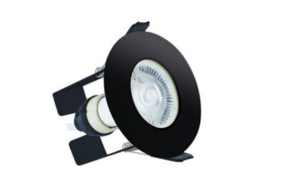 Luminosa Lighting Luminosa Evofire Fire Rated Downlight 70mm Cutout Ip65 Black Round + Gu10 Holder & Insulation Guard