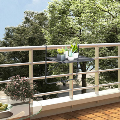 Vidaxl Balcony Table Black 60X40 Cm Steel - image 1