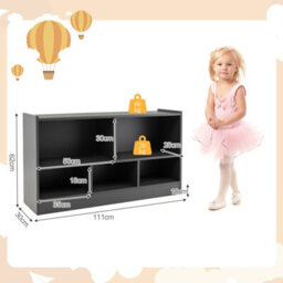 Costway Kids Storage Shelf Unit 5-Cubby Wooden Children Bookcase Toy Storage Organizer - thumbnail 2