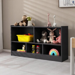 Costway Kids Storage Shelf Unit 5-Cubby Wooden Children Bookcase Toy Storage Organizer - thumbnail 7