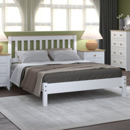 "Core Products Capri White Double 4'6"" Slatted Low-End Bedstead, H100.0Cm X W147.6Cm X D201.5Cm" - thumbnail 5