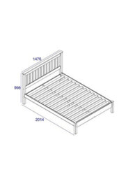 "Core Products Capri White Double 4'6"" Slatted Low-End Bedstead, H100.0Cm X W147.6Cm X D201.5Cm" - thumbnail 4