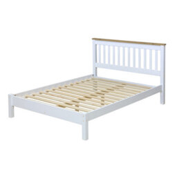 "Core Products Capri White Double 4'6"" Slatted Low-End Bedstead, H100.0Cm X W147.6Cm X D201.5Cm" - thumbnail 1