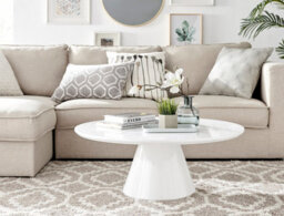 Furniturebox Palma Round White Gloss Coffee Table With Pedestal Pillar Base For Modern Minimalist Living Room - thumbnail 5
