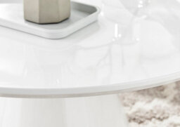Furniturebox Palma Round White Gloss Coffee Table With Pedestal Pillar Base For Modern Minimalist Living Room - thumbnail 3