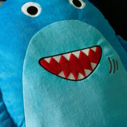 Catherine Lansfield Kids Sheldon The Shark 3D Shaped Cushion Navy Blue - thumbnail 2