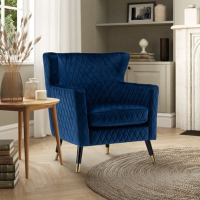 Velvet Blue Alessia Accent Chair - image 1
