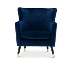 Velvet Blue Alessia Accent Chair - thumbnail 4