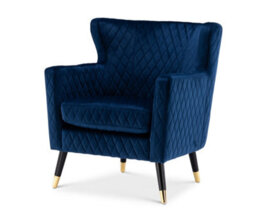 Velvet Blue Alessia Accent Chair - thumbnail 3