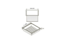 GTV Elite Metal Basket - Wardrobe Organiser - 600mm, Graphite - thumbnail 2