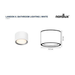 Nordlux Landon Metal Surface Downlight 3-Level Dimming White,mains Led - thumbnail 8