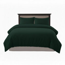 Embossed Stripe Duvet Cover Soft Microfibre Bedding With Pillowcases Green - thumbnail 2