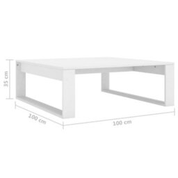 Vidaxl Coffee Table White 100X100X35 Cm Engineered Wood - thumbnail 7