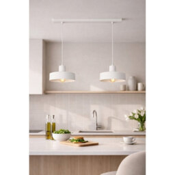 Luminosa Lighting Luminosa Velyo Bar Pendant Ceiling Light White 2X E27 - thumbnail 3