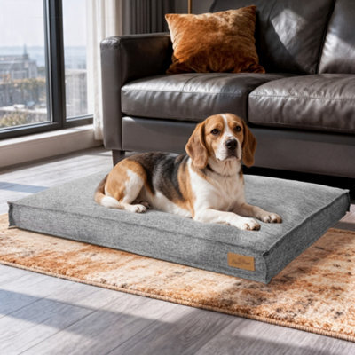 Bingopaw Orthopedic Foam Dog Bed, 88X59X10Cm Linen Calming Surface Waterproof Comfort Mattress Pillow - image 1