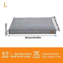 Bingopaw Orthopedic Foam Dog Bed, 88X59X10Cm Linen Calming Surface Waterproof Comfort Mattress Pillow - thumbnail 2