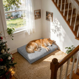 Bingopaw Orthopedic Foam Dog Bed, 88X59X10Cm Linen Calming Surface Waterproof Comfort Mattress Pillow - thumbnail 6