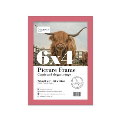 6X4 Pink Picture Frame (15.2 X 10.2Cm) Poster, Photo, Artwork, Gallery Wall Or Print - image 1
