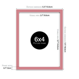 6X4 Pink Picture Frame (15.2 X 10.2Cm) Poster, Photo, Artwork, Gallery Wall Or Print - thumbnail 3