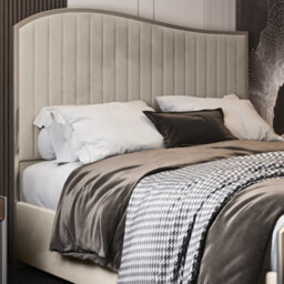 Brixton Upholstered Soft Velvet Metal Cream Bed Frame - thumbnail 2