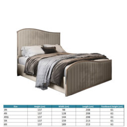 Brixton Upholstered Soft Velvet Metal Cream Bed Frame - thumbnail 4