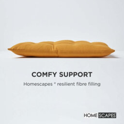 Homescapes Mustard Yellow Seat Pads Or Cotton Chair Cushions 40X40 Cm, Set Of 6 Plain Chair Pads For Dining, Kitchen Or Outdoor - thumbnail 4