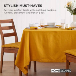Homescapes Mustard Yellow Seat Pads Or Cotton Chair Cushions 40X40 Cm, Set Of 6 Plain Chair Pads For Dining, Kitchen Or Outdoor - thumbnail 7
