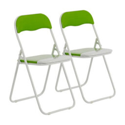 Harbour Housewares Coloured Padded Folding Chairs - Green - Pack Of 2 - thumbnail 1